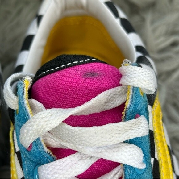 VANS Old Skool Crazy Checks multi color lace up sneakers women’s shoe size 7.5 - Picture 8 of 9